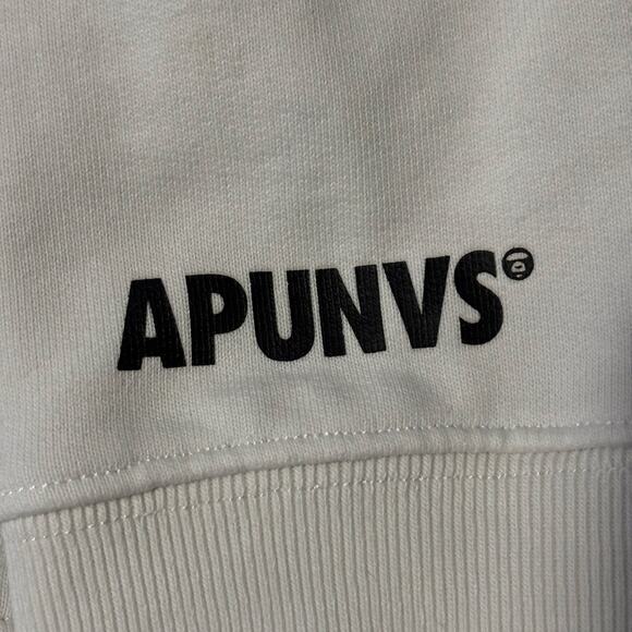 AAPE Universe Crewneck Sweater White Red Logo Size M - Picture 5 of 13